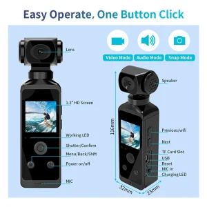 CAMARA DEPORTIVA POCKET 4K WIFI